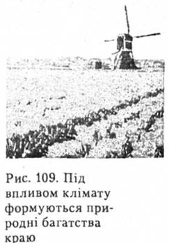 Під впливом клімату формуються природні багатства краю