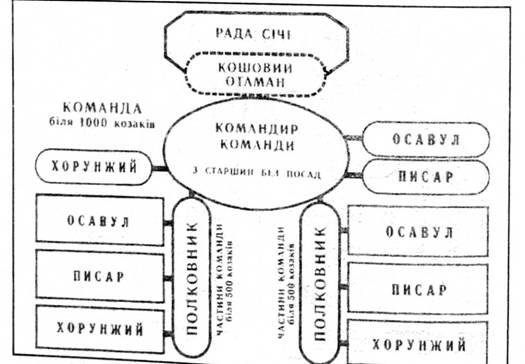 Організаційна структура підрозділі Січі